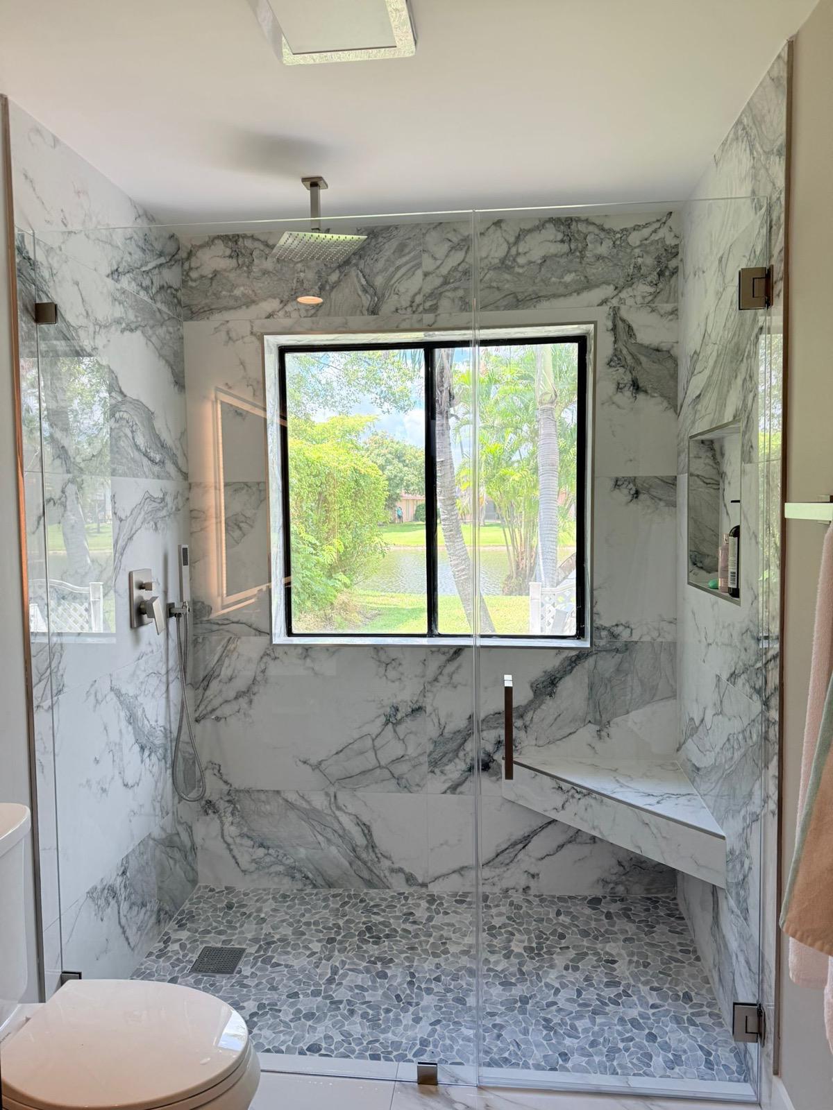 Marble shower tile installation South Florida - ENCP Services Group